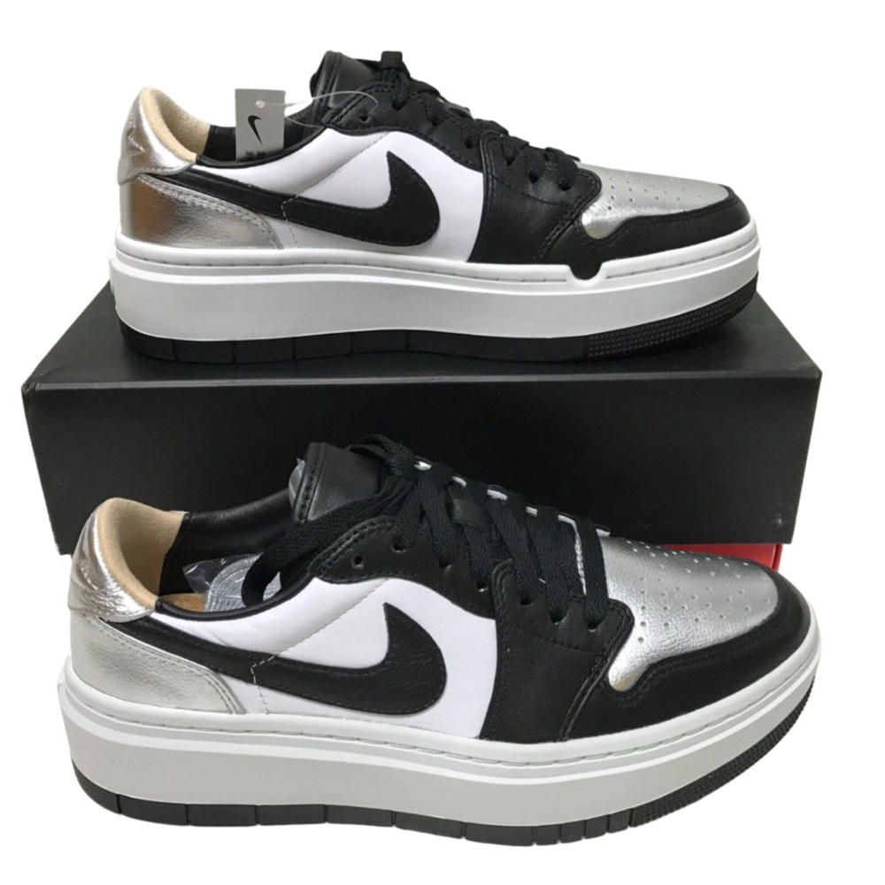 Nike Air Jordan 1 Elevate Low SE Black and Metallic Sneakers Size 10 - Picture 2 of 8